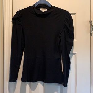 Long sleeve black fitted blouse